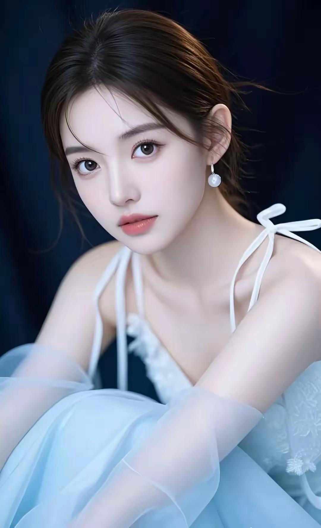 梦幻蓝纱裙，优雅气质，仙气飘飘！🌟✨