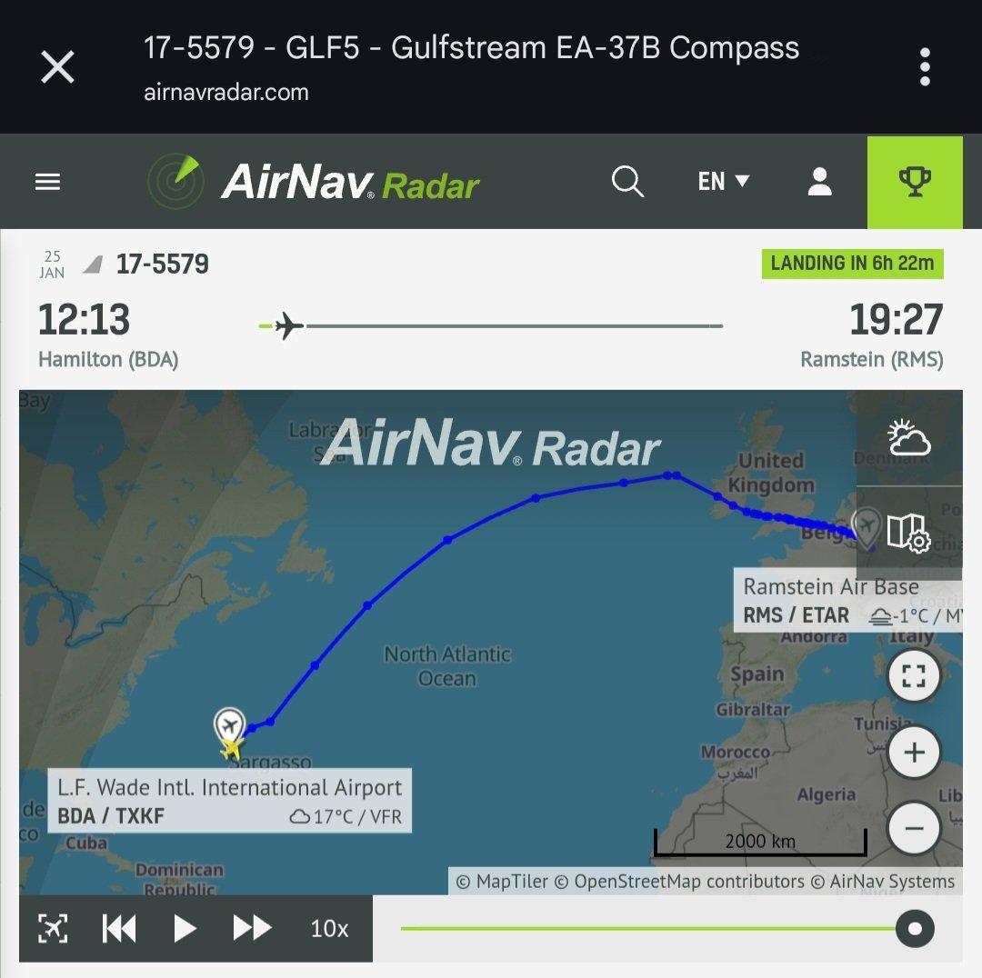 🔻哦？美军第55电子战大队的EA-37B电子战飞机开始向欧洲拉姆施泰因基地转场