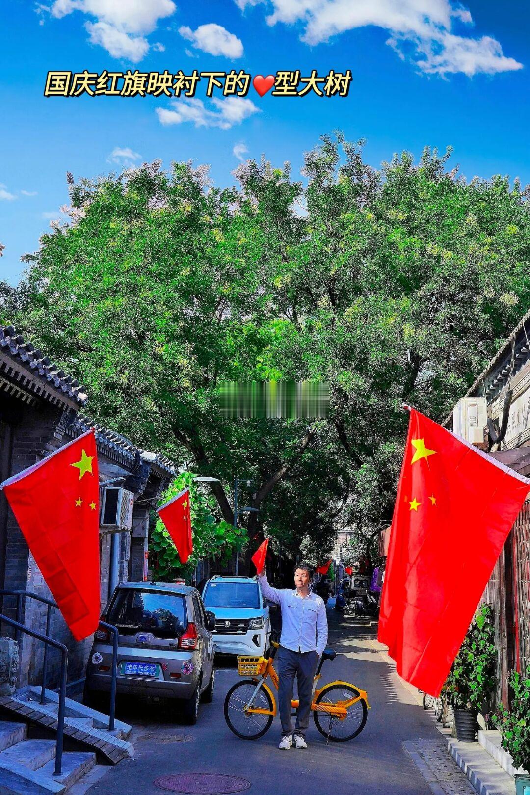 国庆逛胡同❗️北京的浪漫在红旗🚩间飘扬