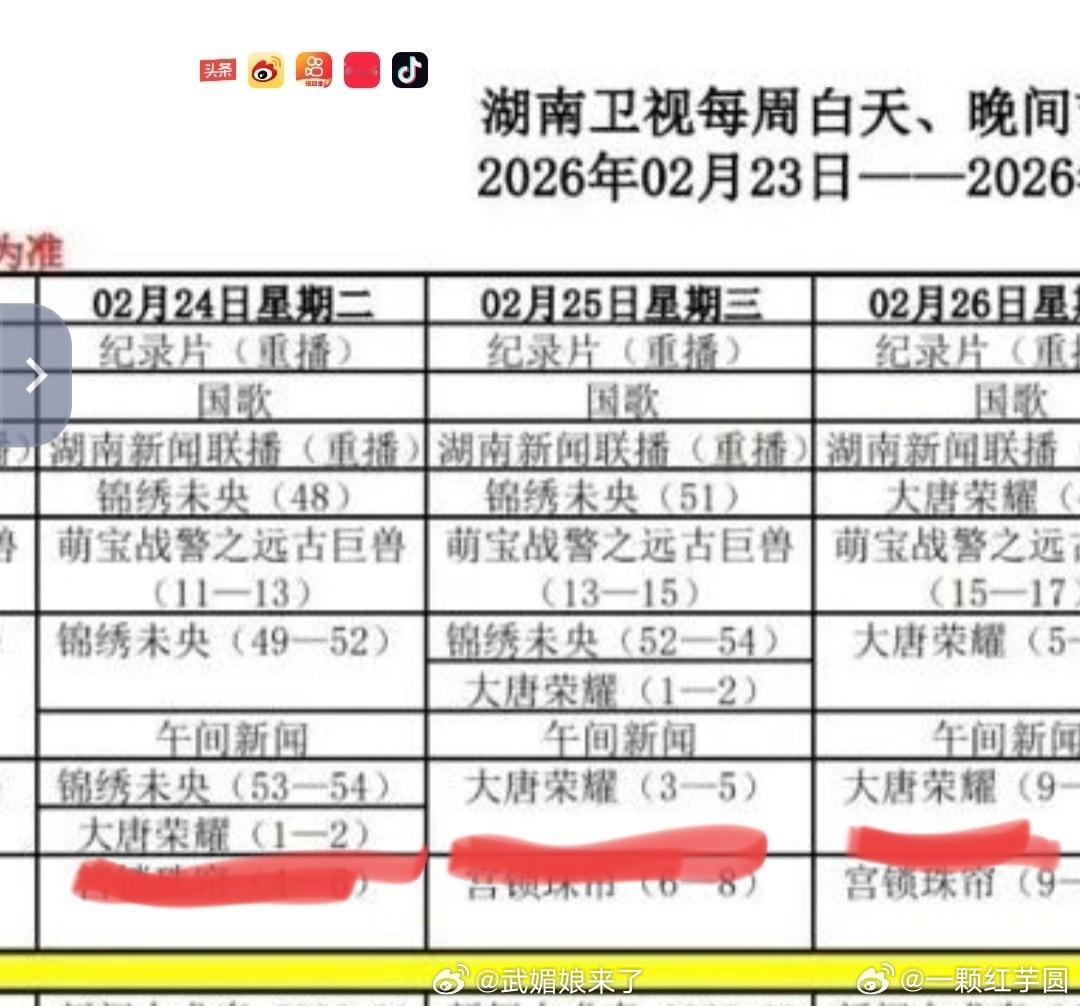 湖南卫视又要播《大唐荣耀》啦！去年重播的时候就登顶省卫同时段第一，超越央等众多频