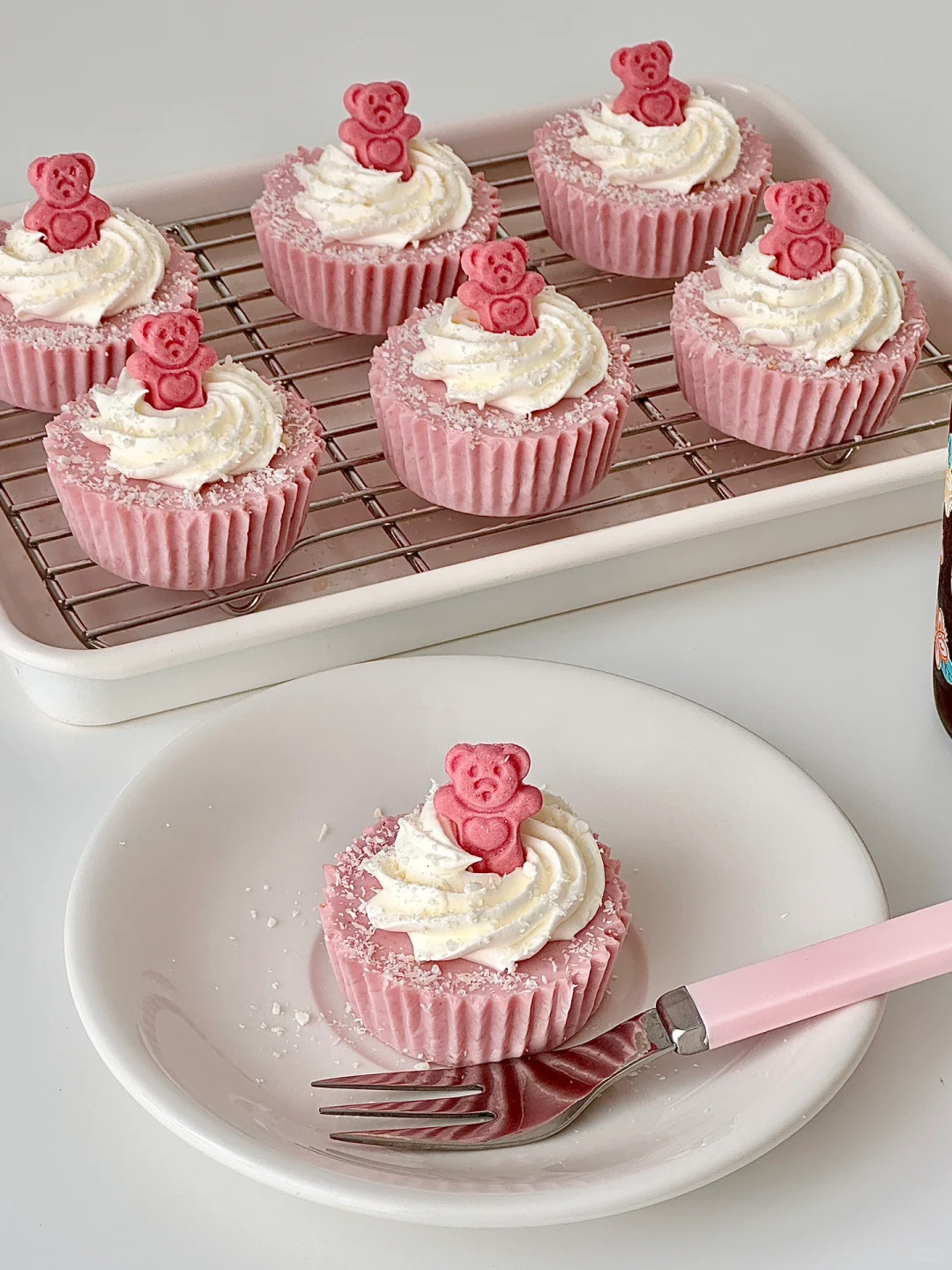 免烤箱甜品🍓草莓糯燕麦奶糕🐻做法简单