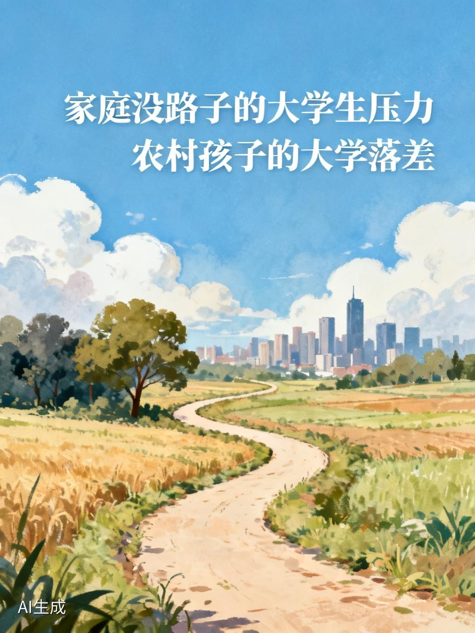 家庭没路子的大学生，思想成熟早真的压力超大。就说农村出来的孩子，高中一心读书，觉