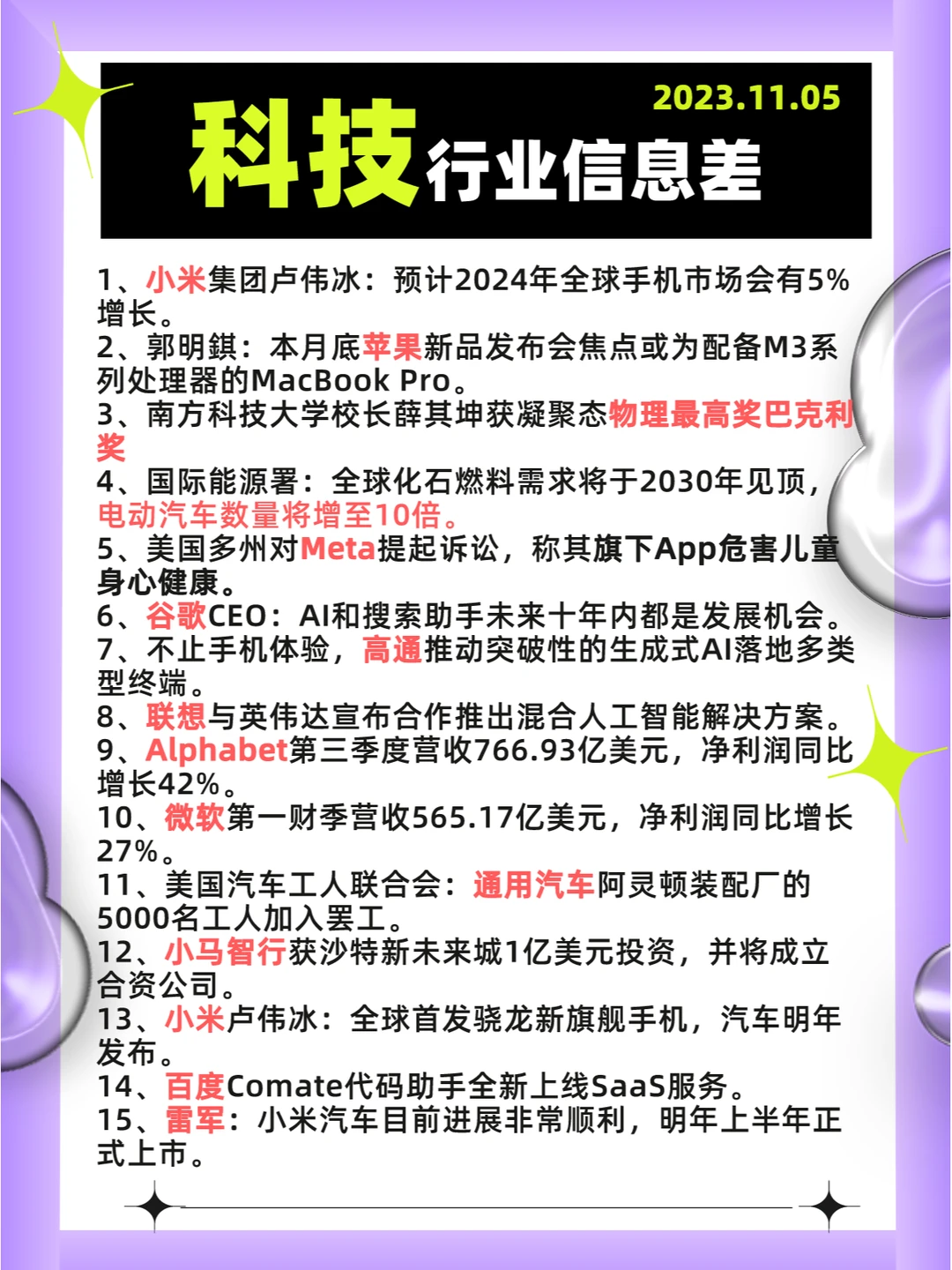 行业信息差· 科技