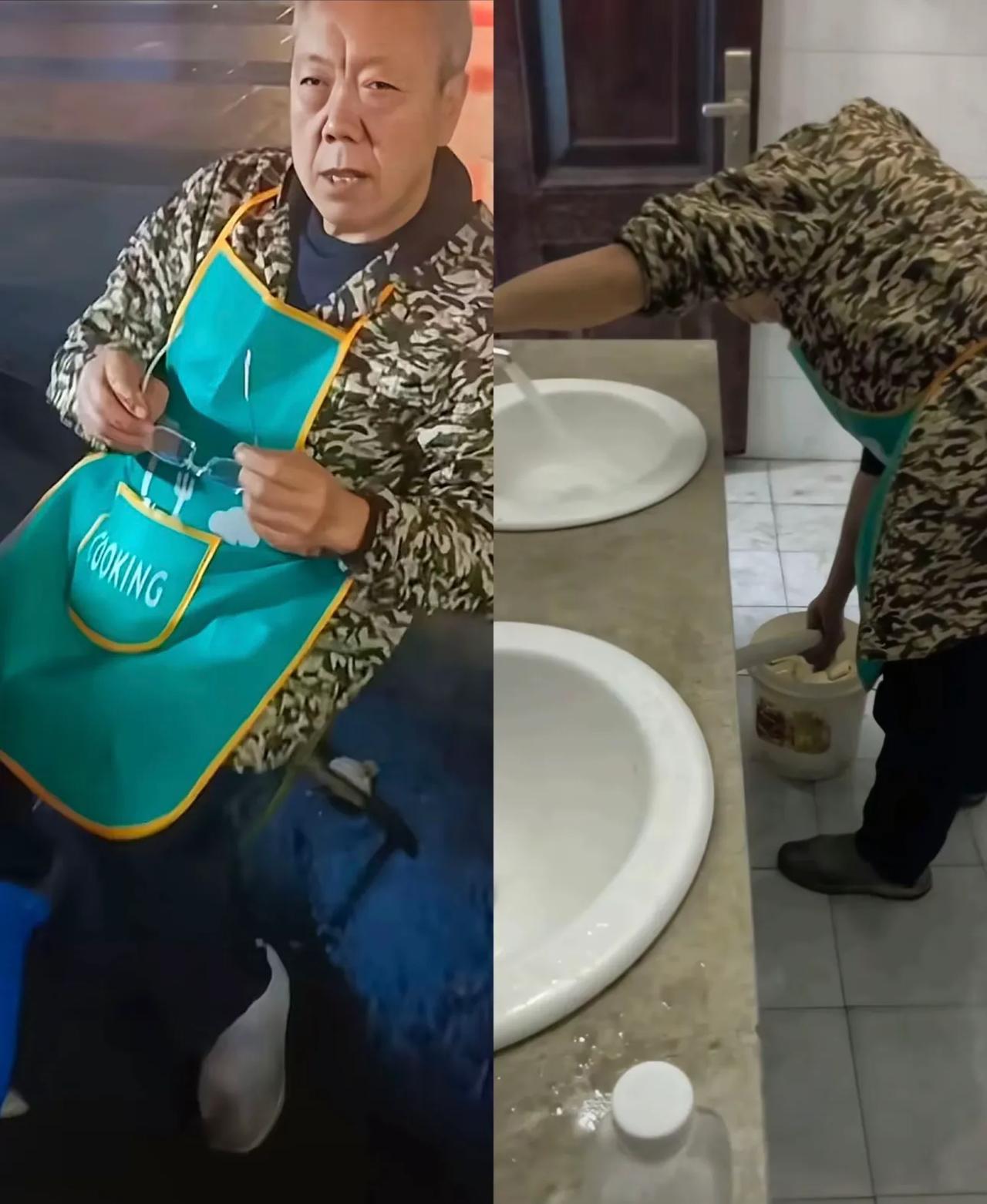 网友找到了公厕里洗臭豆腐的大爷。而大爷还不知道事情的严重性。
这一次网友绝对没有