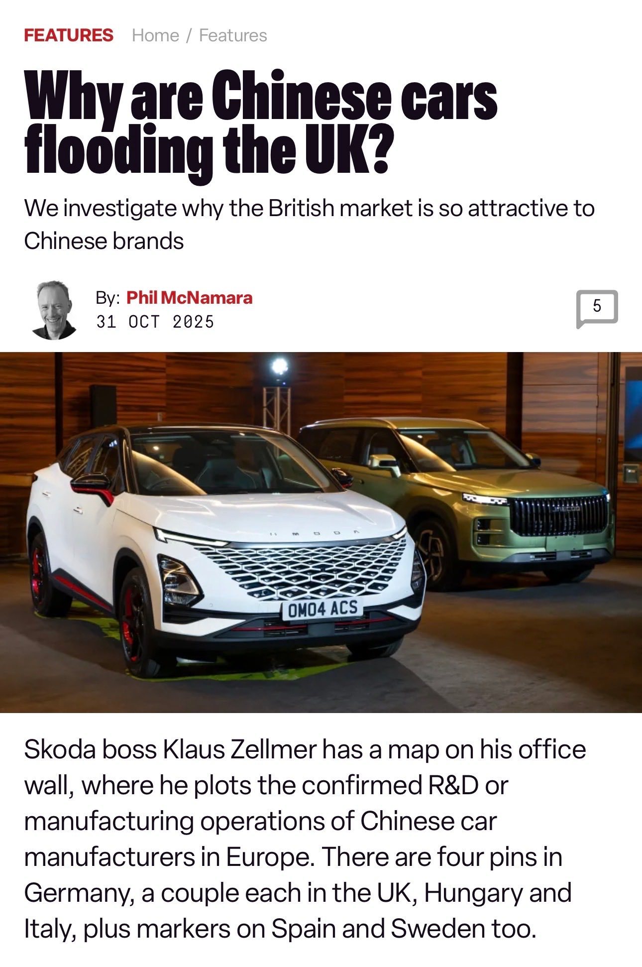 这篇文章很有意思，中国汽车为什么在英国崛起？中国品牌在英国的市场份额目前占到10