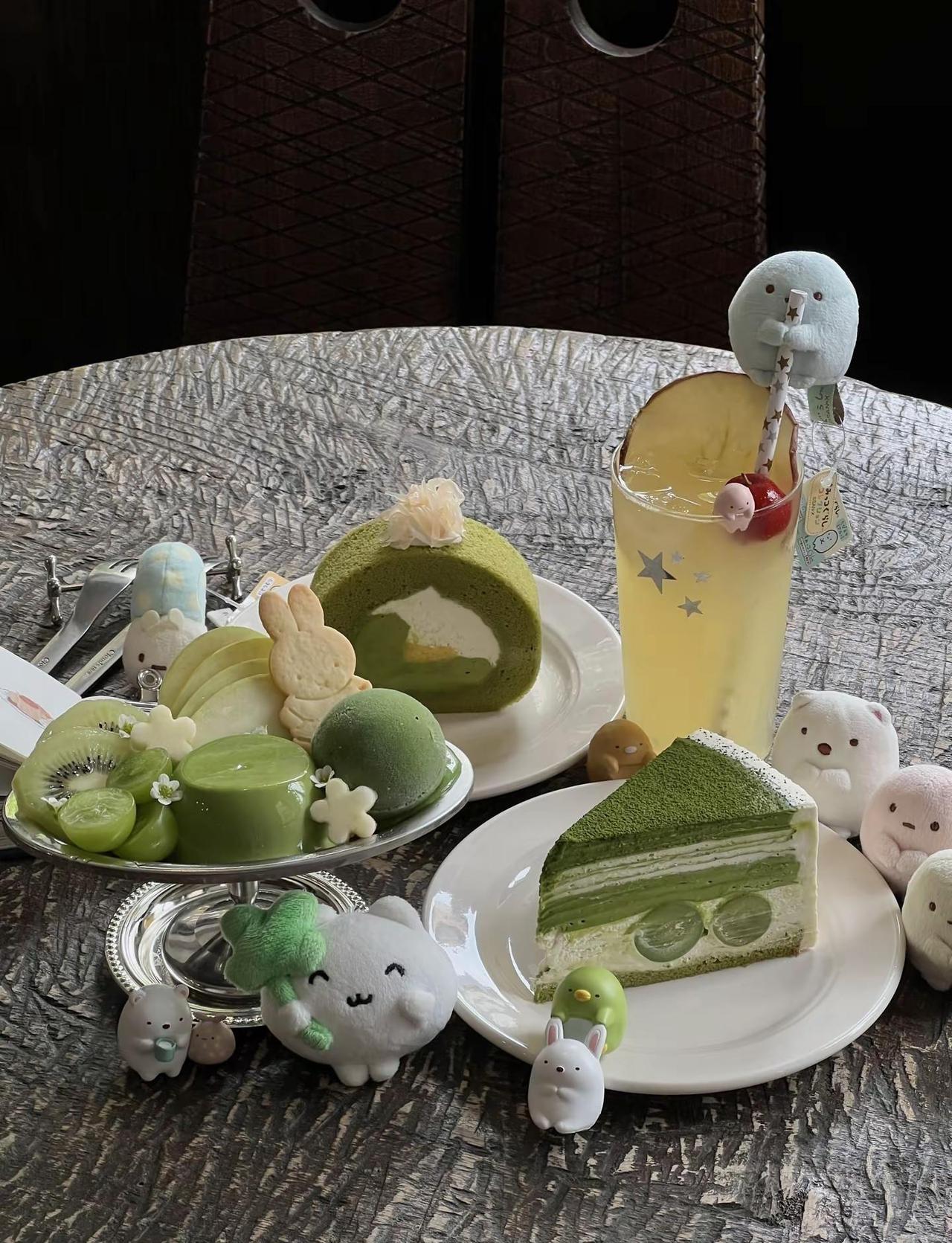 在初夏里吃個綠意盎然下午茶🍏🍮🥄。广州探店 广州下午茶 广州甜品 抹茶控