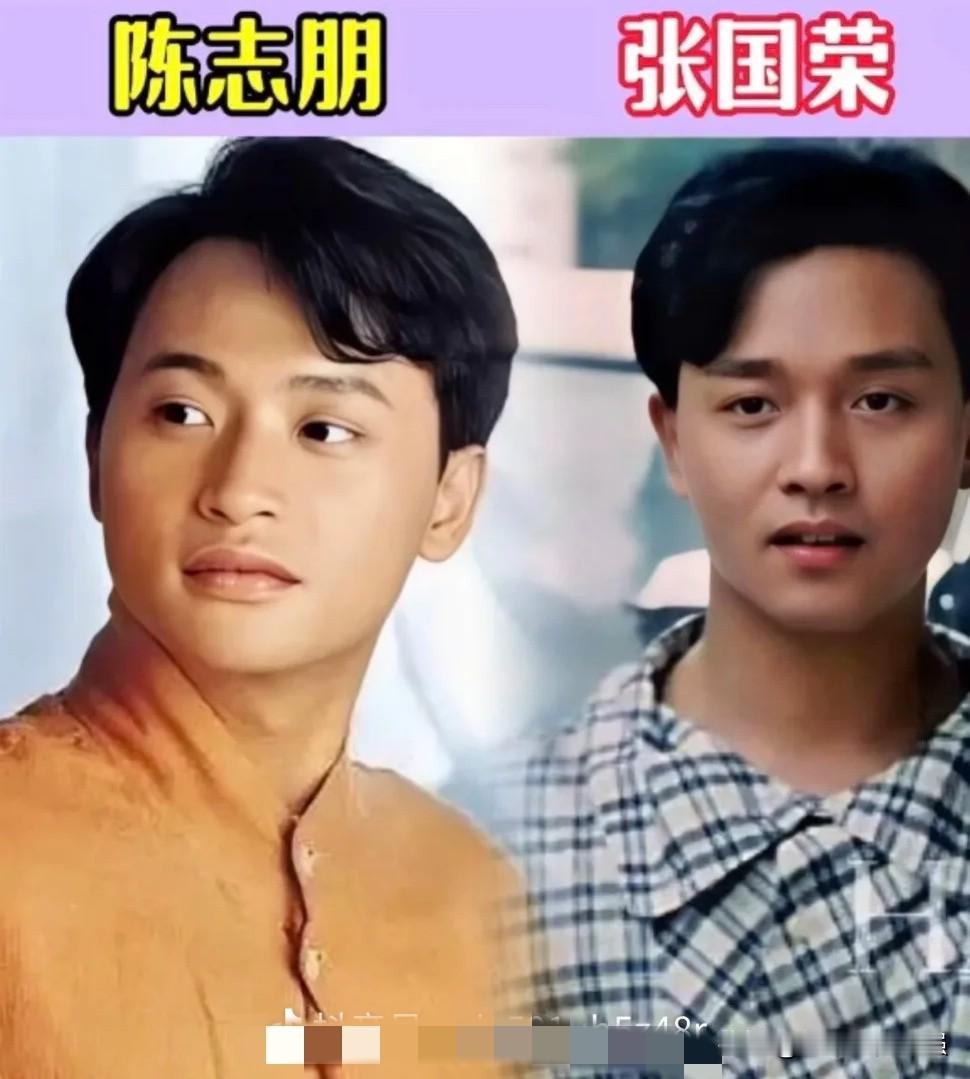 盘点娱乐圈撞脸的明星，眉眼轮廓十分相似，很多人经常傻傻分不清楚。
陈志朋&张国荣