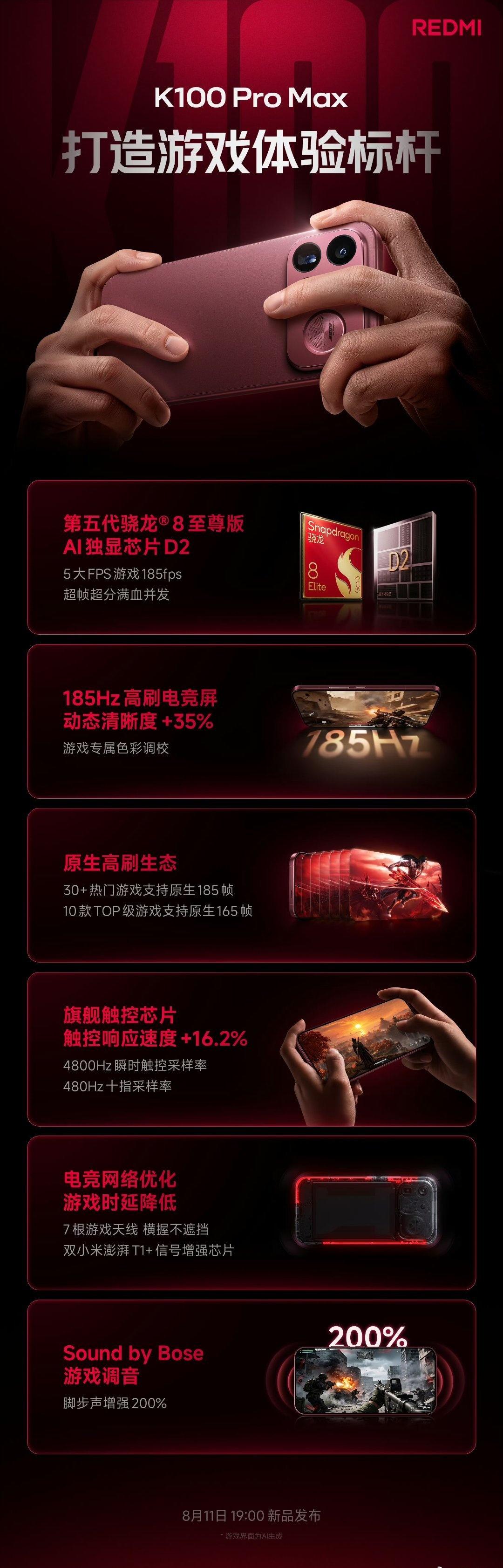 K100 Pro Max 打造游戏体验新标杆
双芯｜狂暴双芯性能，支持游戏超帧超