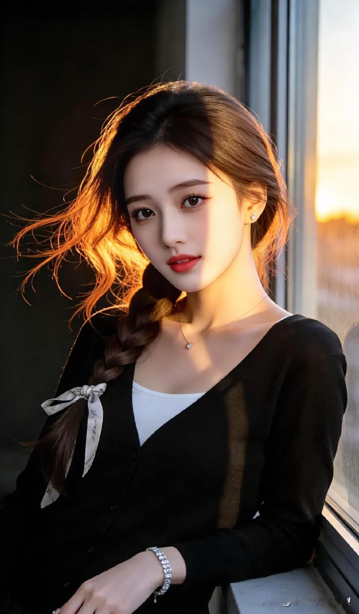 发现美暮光织发梢，丝带系温柔，眸光流转间尽是诗意。