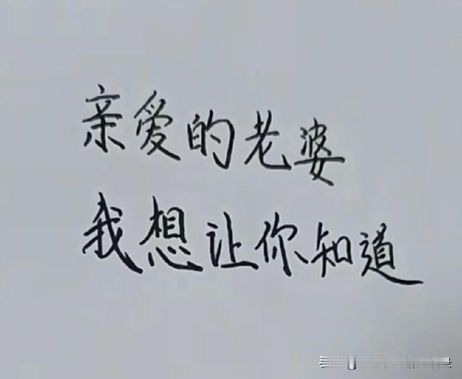 亲爱的老婆 
有你我很幸福 
是你给了我特别的感觉 
我想告诉你 
你是我最重要