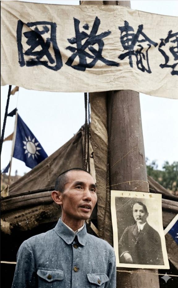 这张照片里的人是抗战时期中国船王卢作孚，他是民生轮船公司创始人，时任国民党交通部
