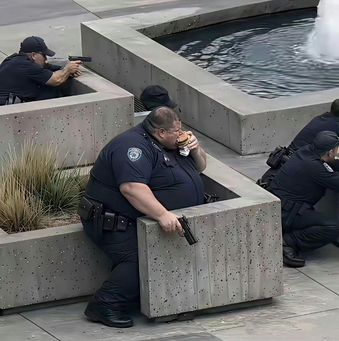 这位美国警官中一枪，绝对没事！