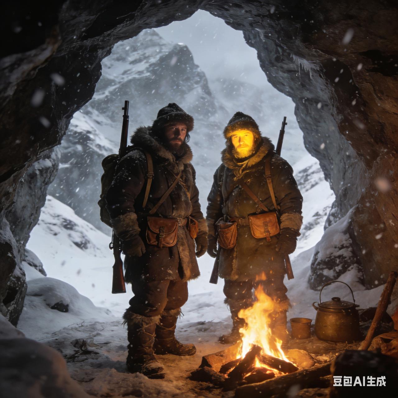 紫云峰有位猎人名叫萧成。有一回，他和一位同伴上山打猎，途中突遇大风雪，两人被困在