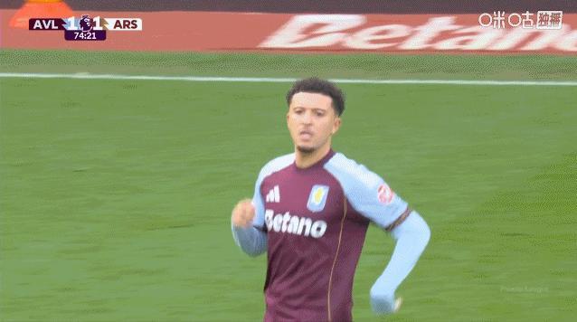 桑乔、博加德替补登场换下麦金和奥纳纳阿斯顿维拉vs阿森纳 英超联赛