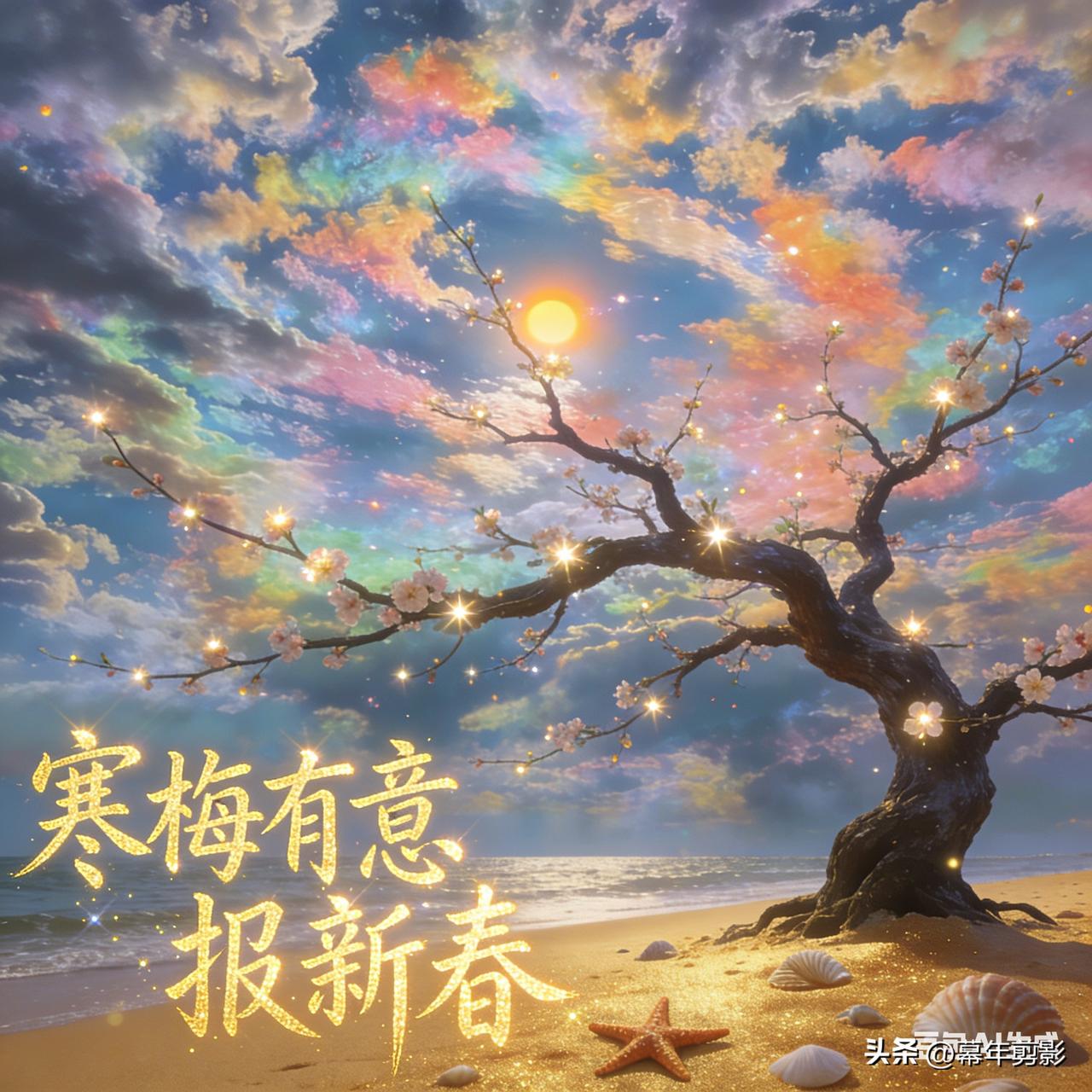 秋雨无心敲落叶
下联： 寒梅有意报新春
横批： 岁序更迭

解析：

意境呼应：