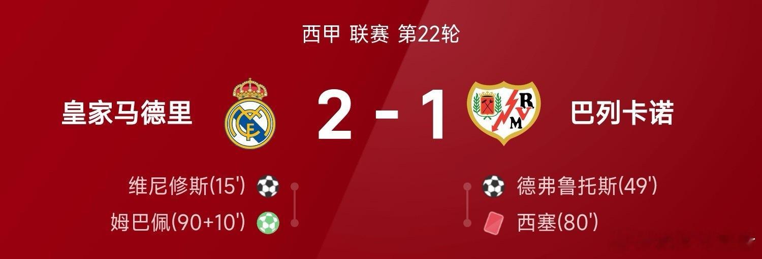 姆巴佩又立功了！皇马vs巴列卡诺