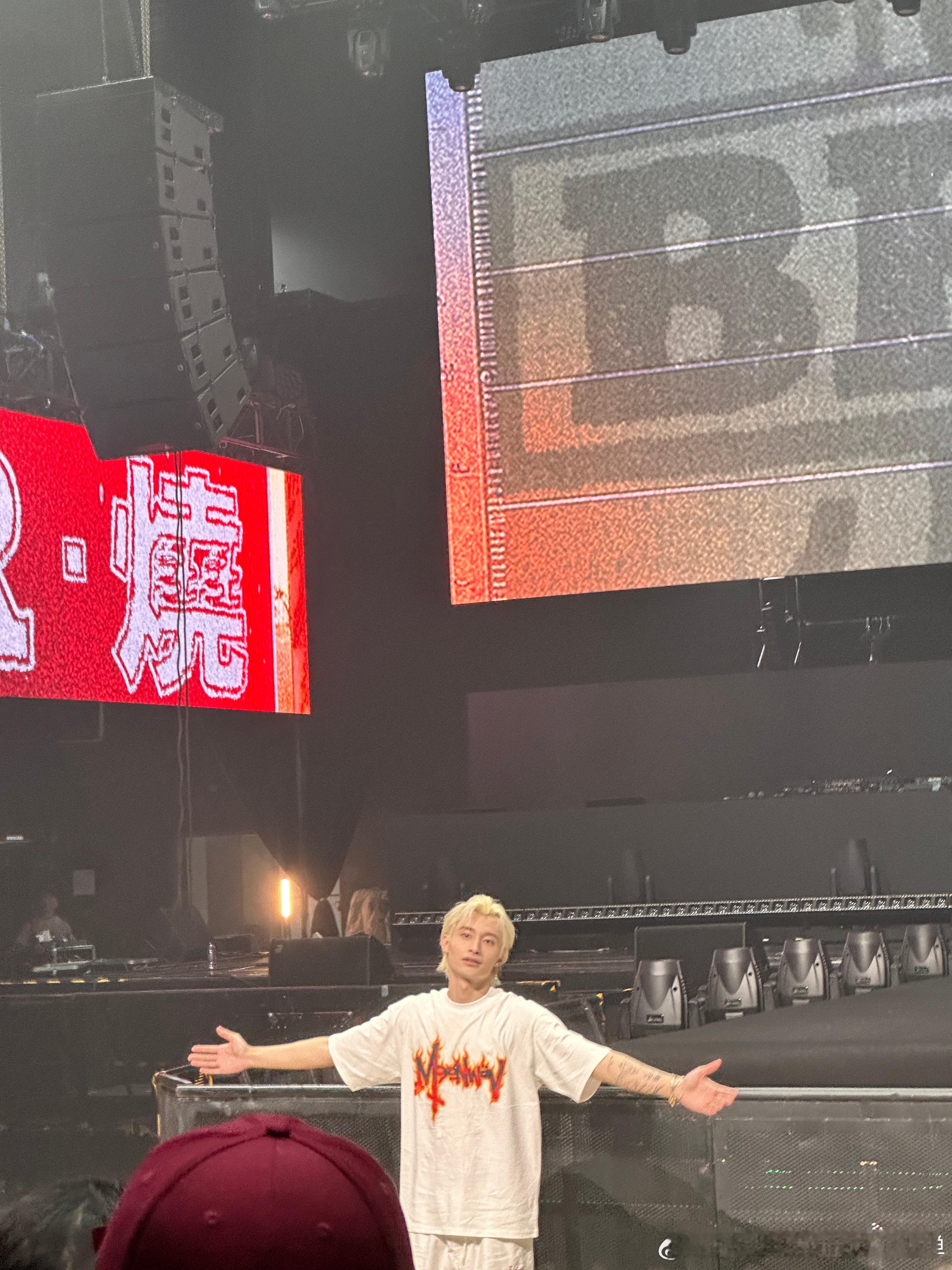 #李大奔下颌线##李大奔上海专场舞台# 李大奔在上海专场舞台上，凭借金发和下颌线