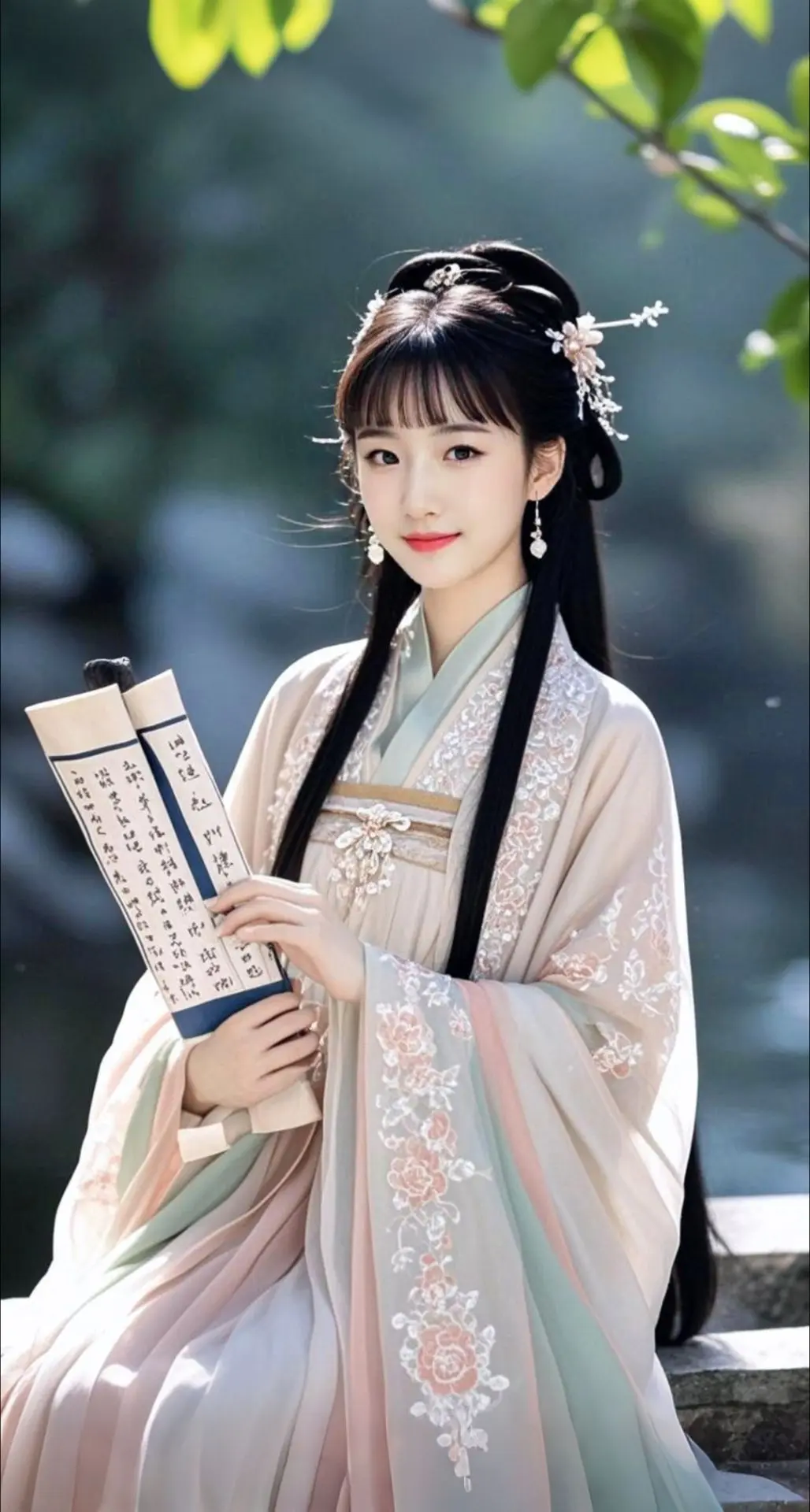 AI扩图 AI玉颜书卷情