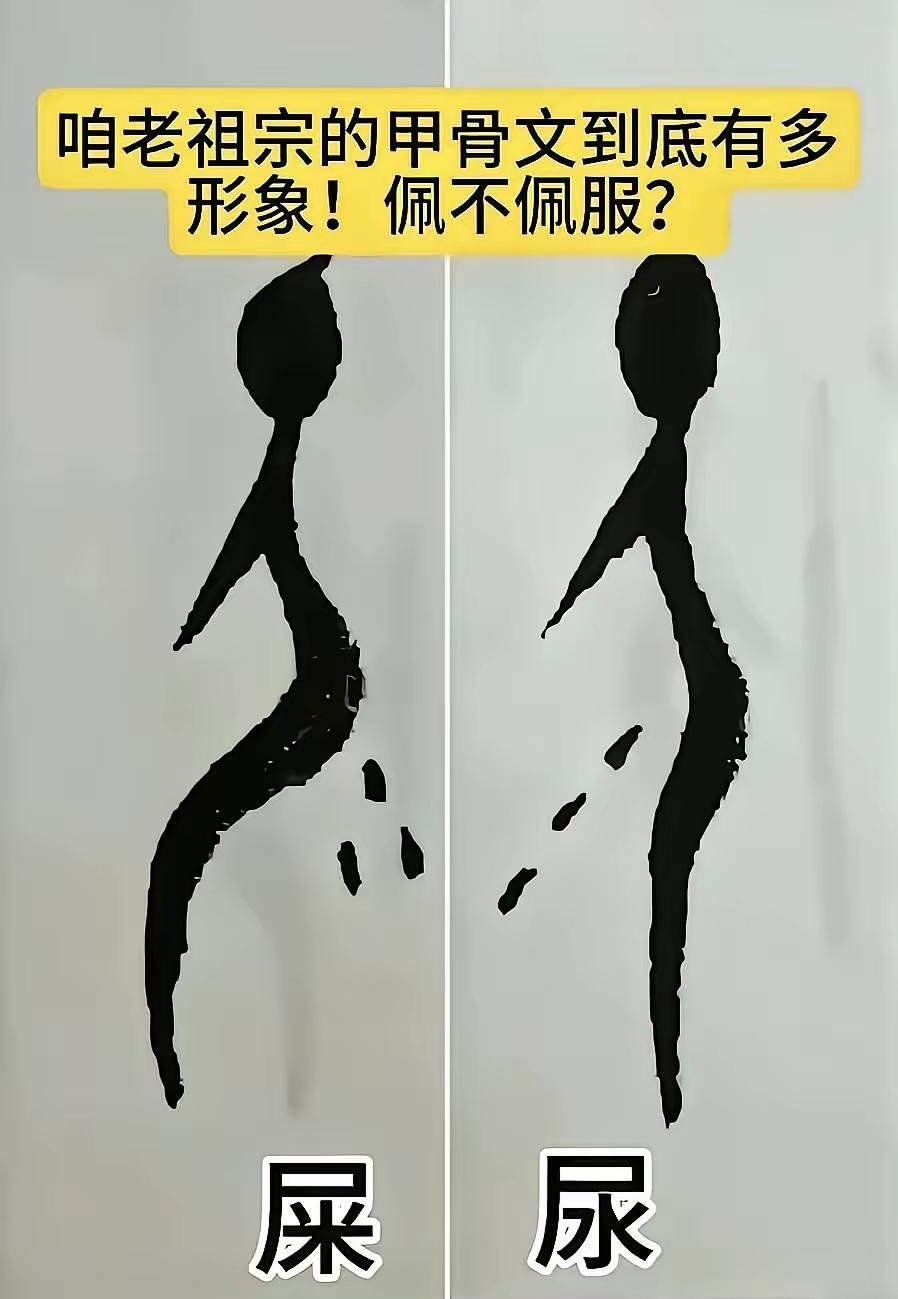 甲骨文又称为象形字，古代的老祖宗早期造的字全部比较贴近生活，非常形象化，就算放在