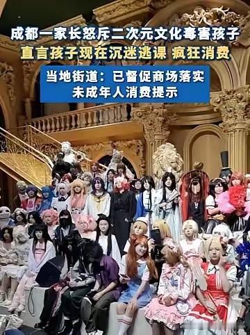 四川成都一位母亲在政务平台实名举报，称14岁儿子沉迷天府红购物中心二次元文化，短