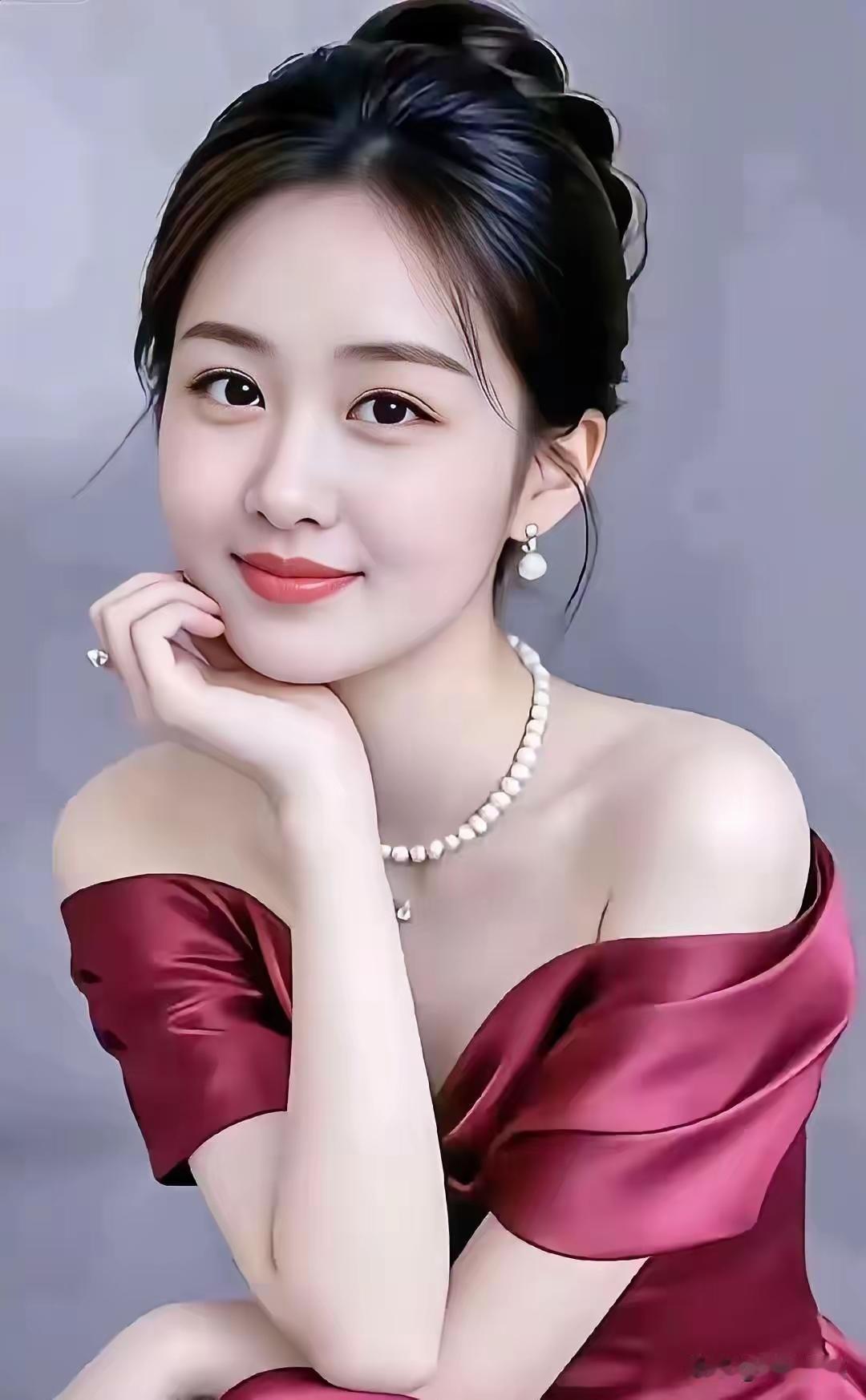 优雅红裙，珍珠闪耀，气质女神💃✨
