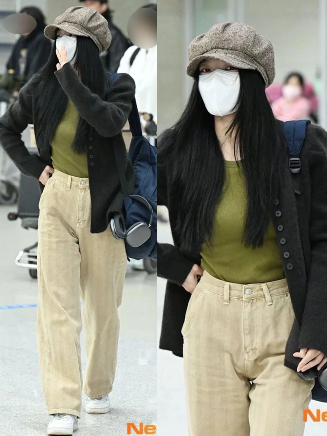 金裕贞今日机场街拍私服，这不就是女大么！