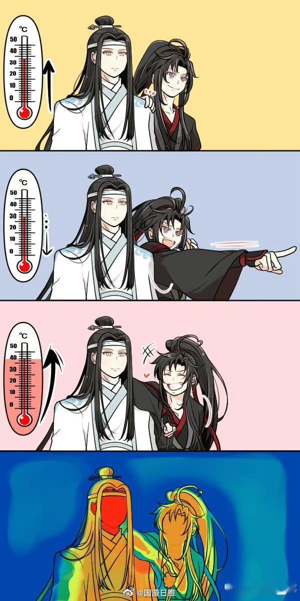 魔道祖师 过于真实了！表面冷静的汪叽，羡羡碰一下就会激动的不行x:namako_