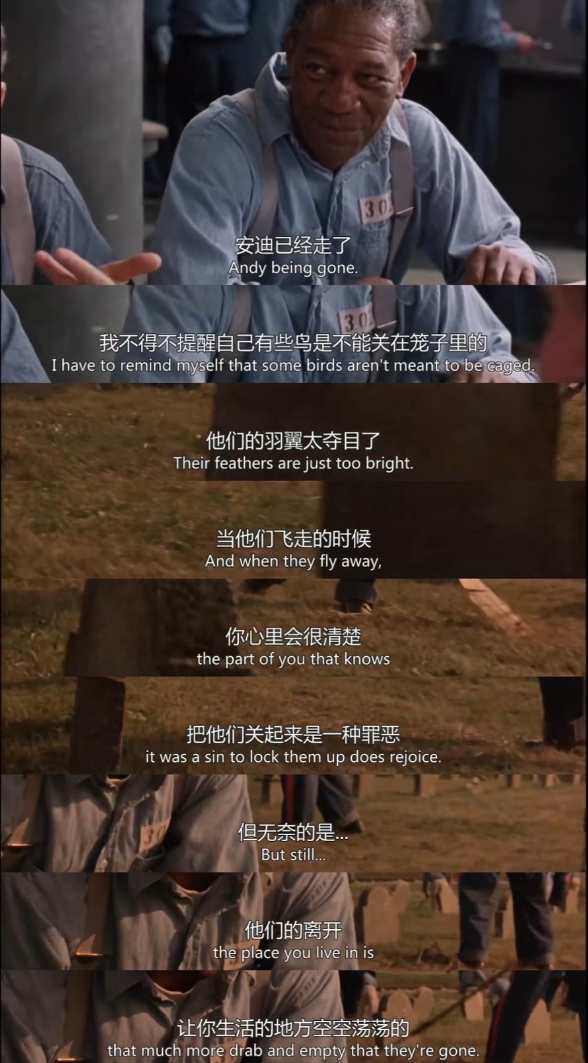 肖申克的救赎定档奥德赛是探索世界，肖申克是对抗困境。当代打工人的精神状态完美对标
