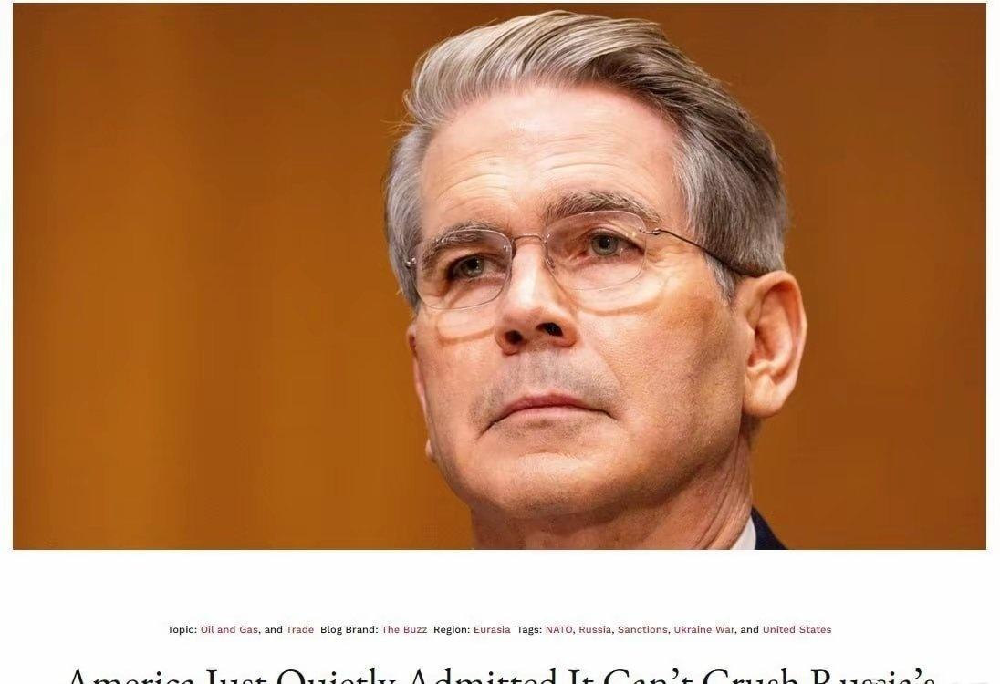 美国《国家利益》杂志发表了一篇《美国悄然承认无法摧毁俄罗斯经济》的报道：
​▪️