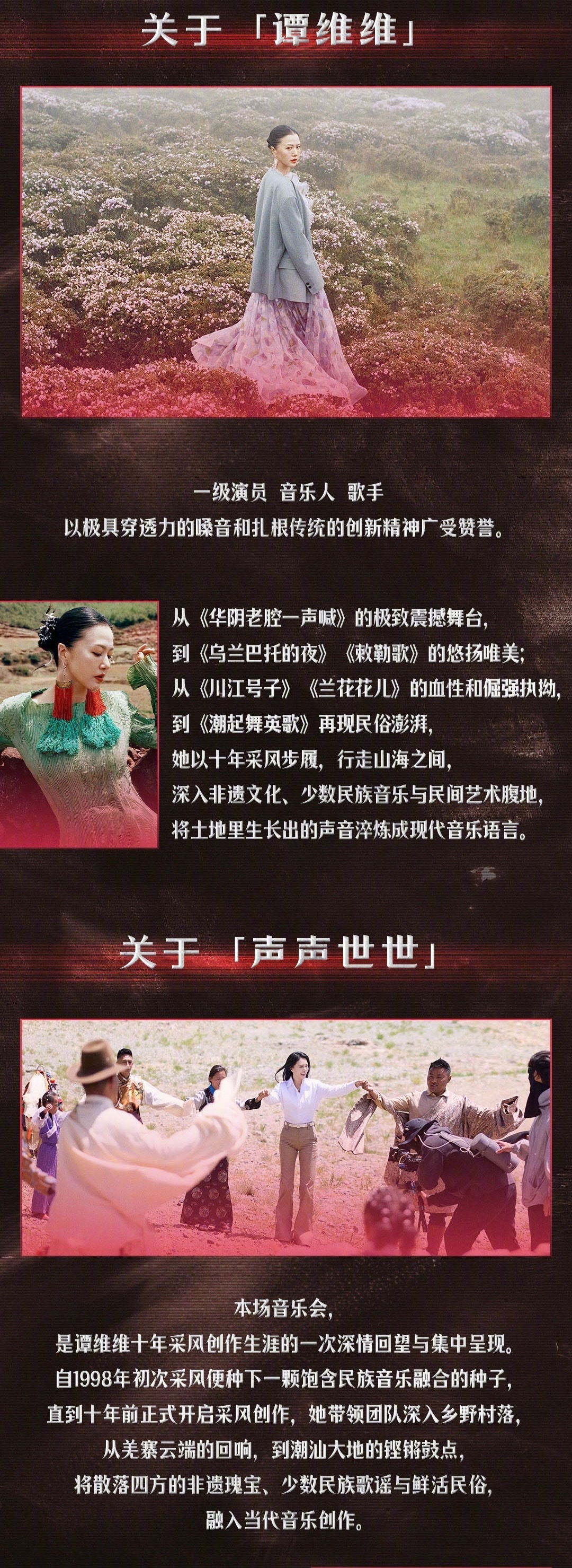 谭维维音乐会含金量 谭维维《声声世世》音乐会的含金量藏在细节里：十年采风积累的民