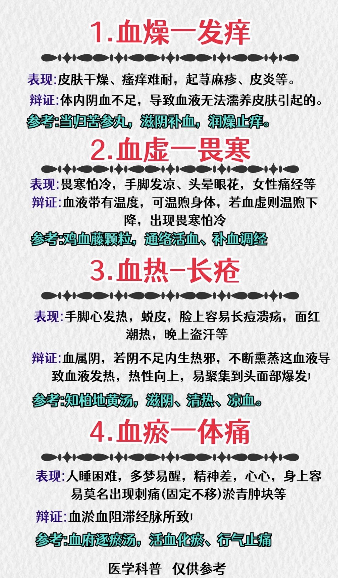 血不好百病生！
血燥发痒，血虚畏寒，血热长疮，血瘀身体痛——教你四个方法，一次解