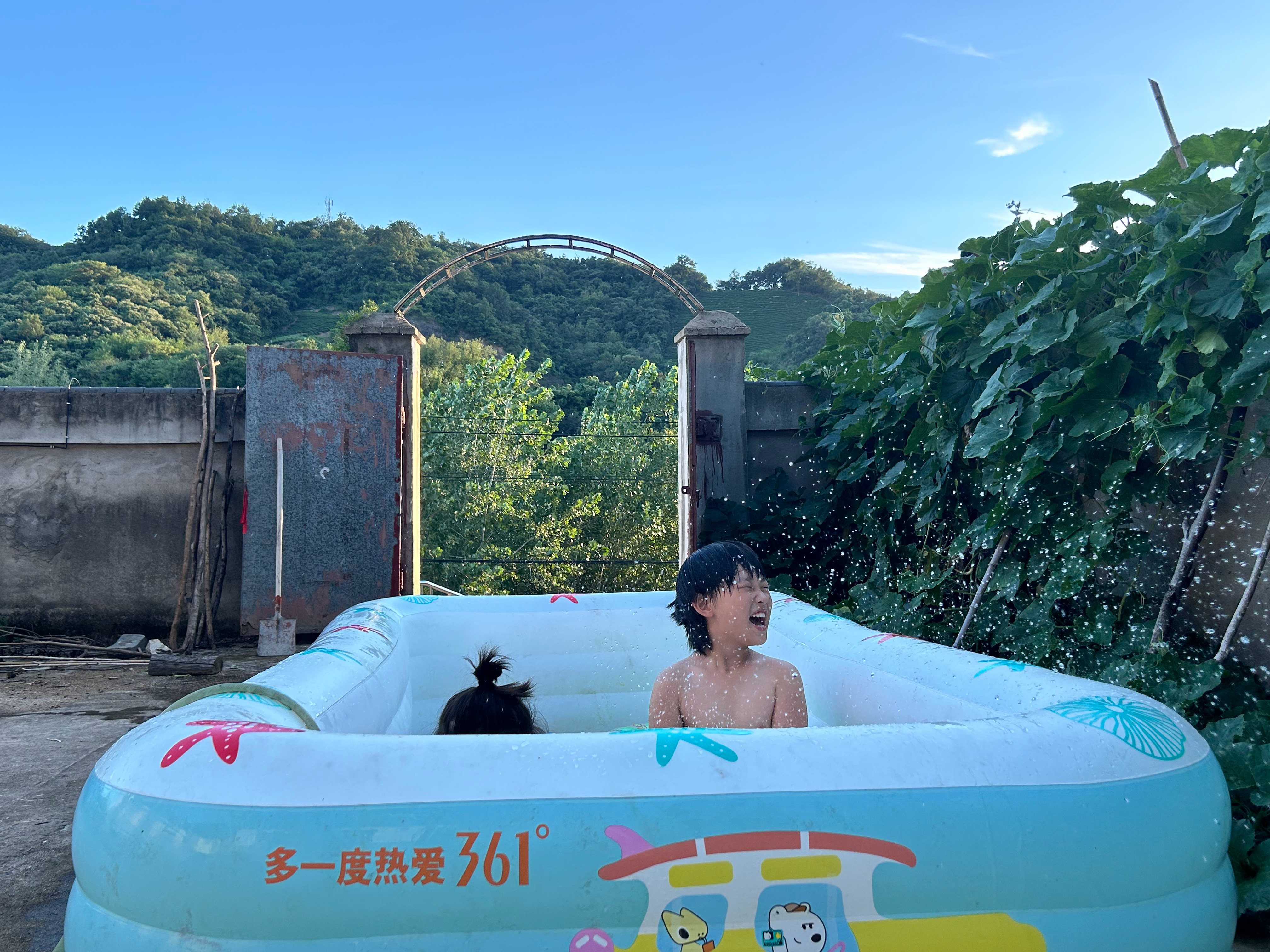 什么是幸福！！！就是哥俩玩了一下午水，我吃了一下午莲蓬～🔫🔫每一天都在被……