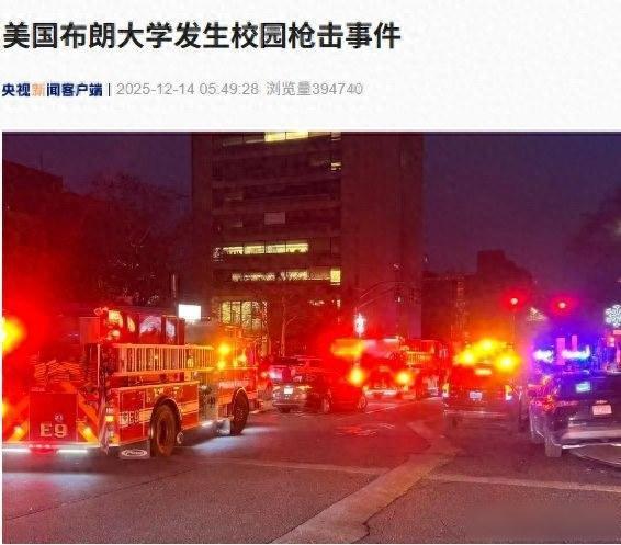 突发！美国布朗大学发生多起枪击事件，已有2人死亡，20人受伤！
最近美国的校园里