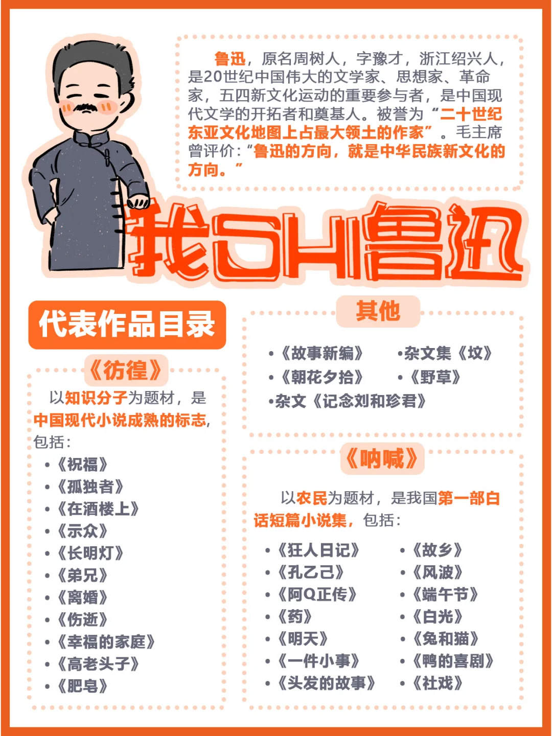 鲁迅142周年诞辰！再来回顾一下先生作品吧
