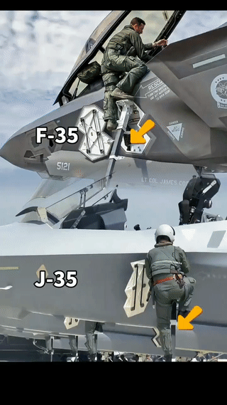 美国有的，我们也必须要有！
我们的“歼35”和老美的“F35”一样都有隐藏式登机