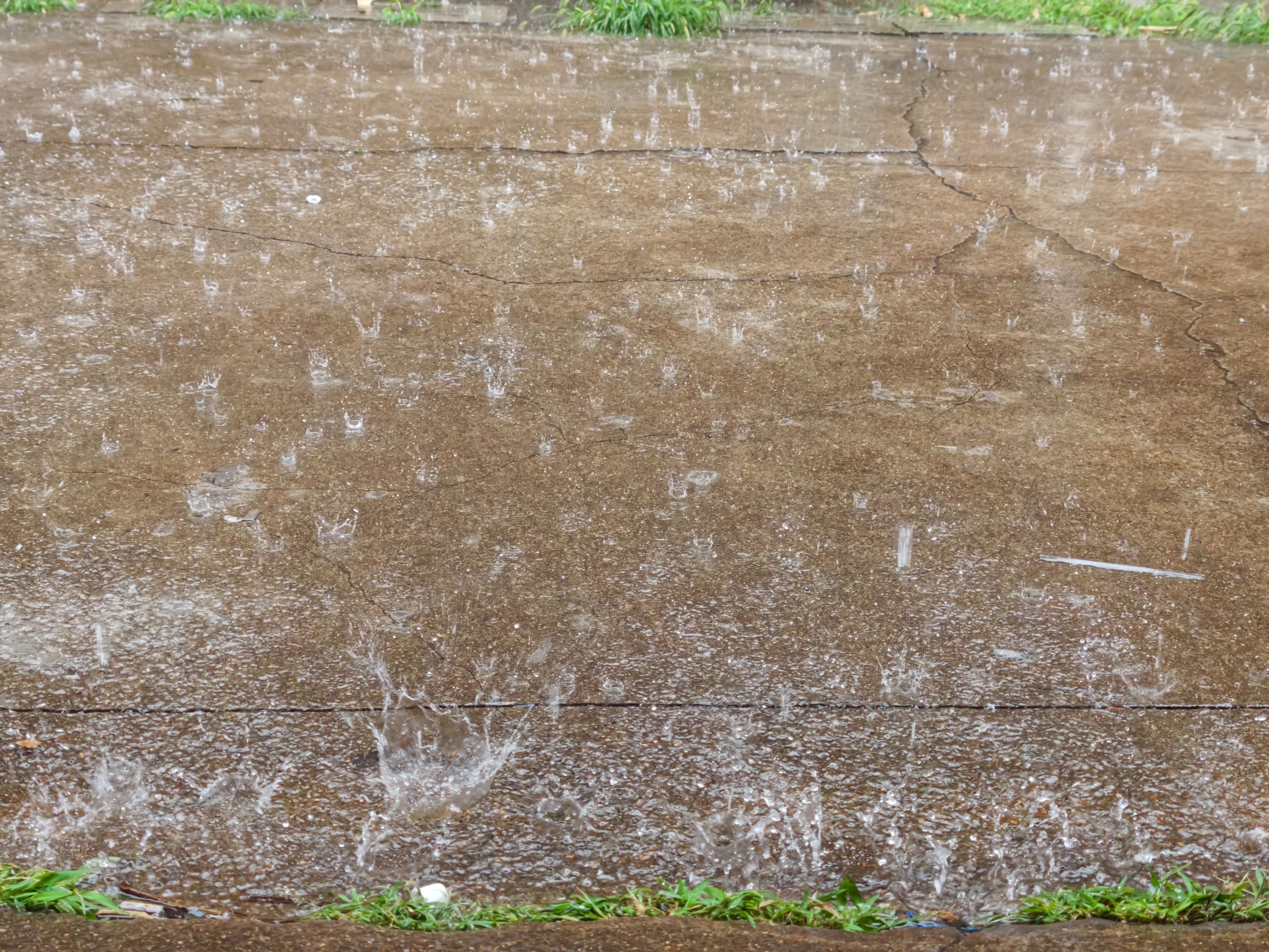夏天还是得下点雨，凉快多了(˘ω˘)☂️出门拿个快递，就被困在了外面