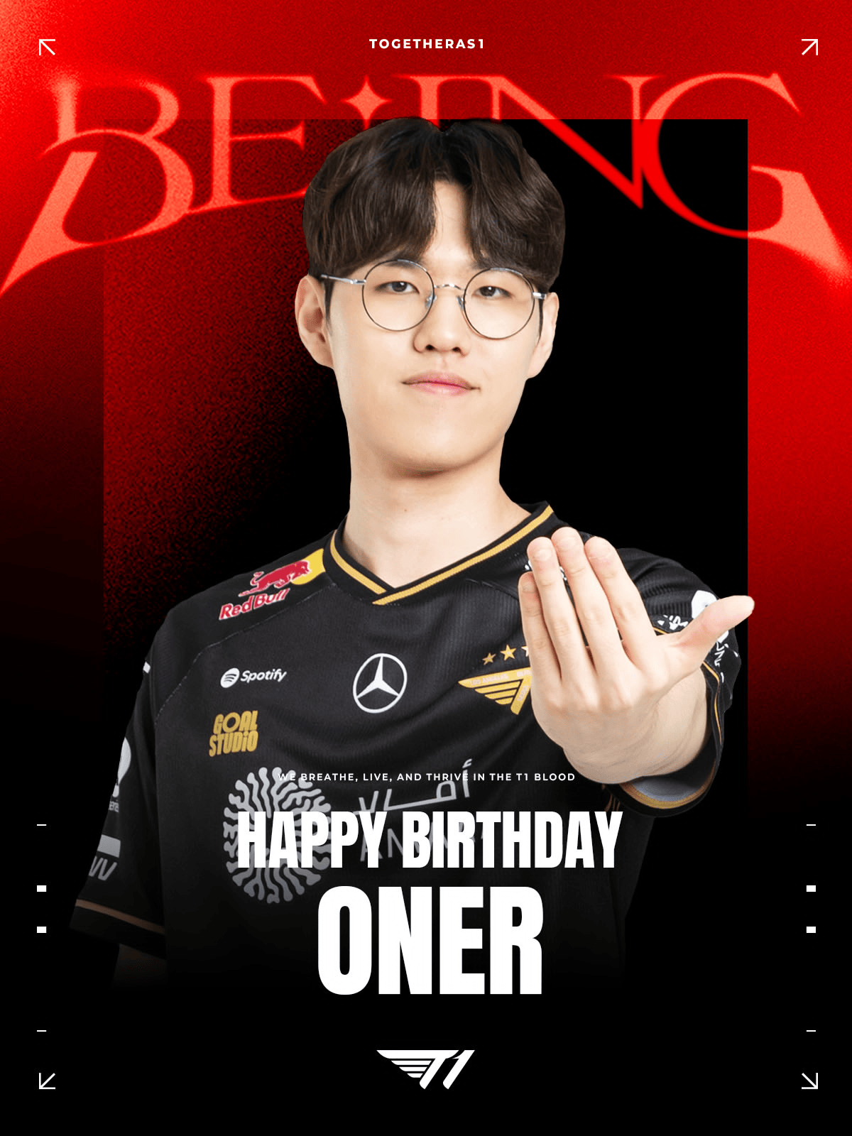 T1更新动态庆祝Oner选手生日：Happy ‘Oner’ Day