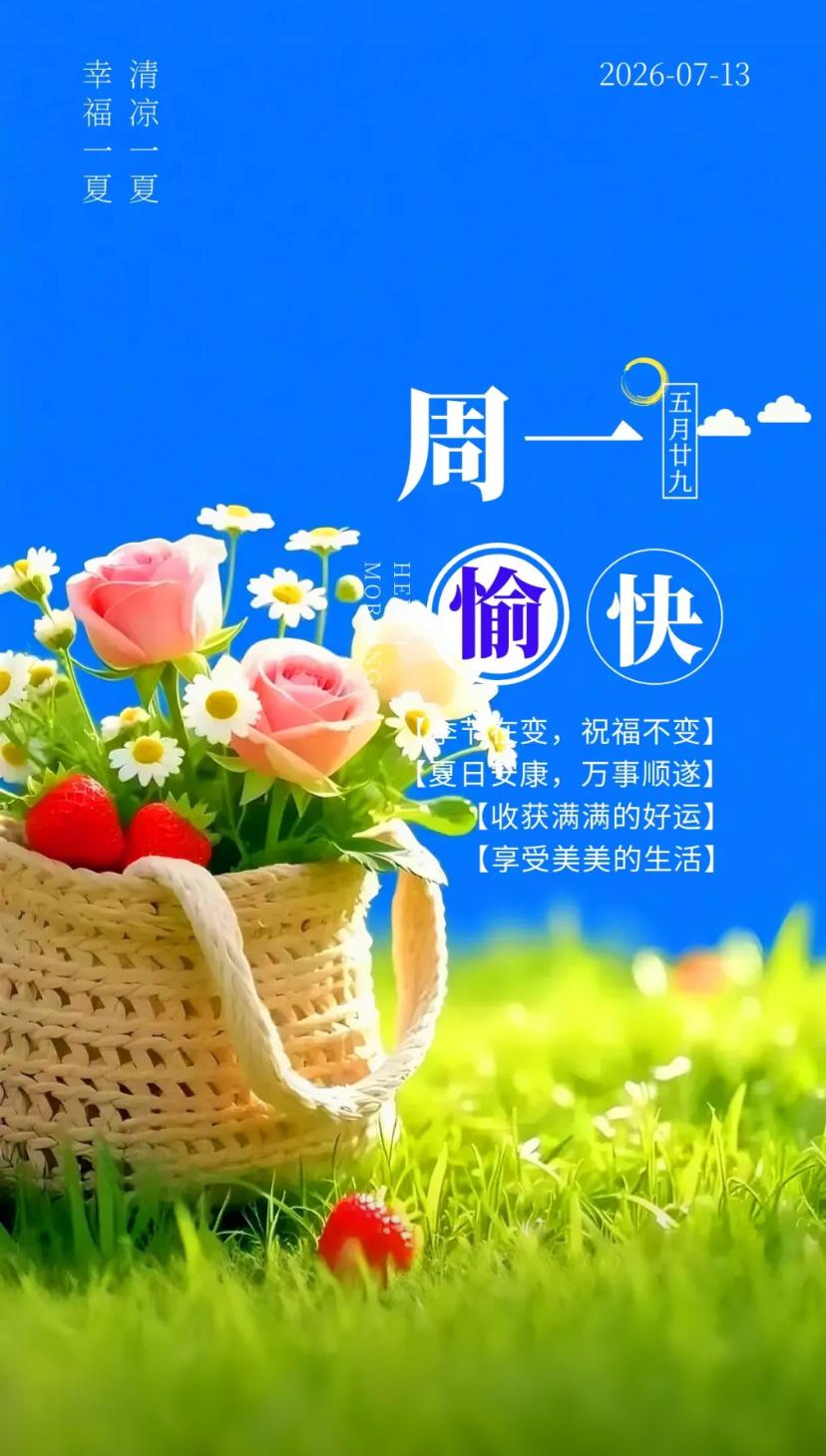 夏晨问安，夏日晨曦缓缓铺展，酷暑中守一份心底安宁。
2026./07.13.
[
