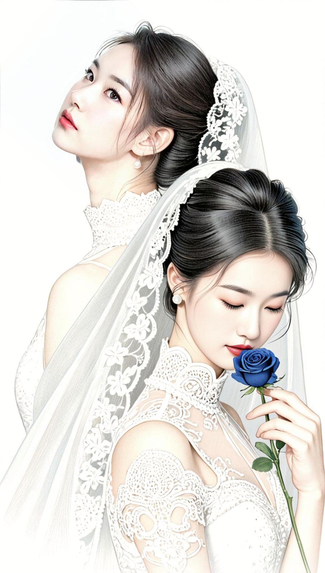 AI冷艳婚纱绘