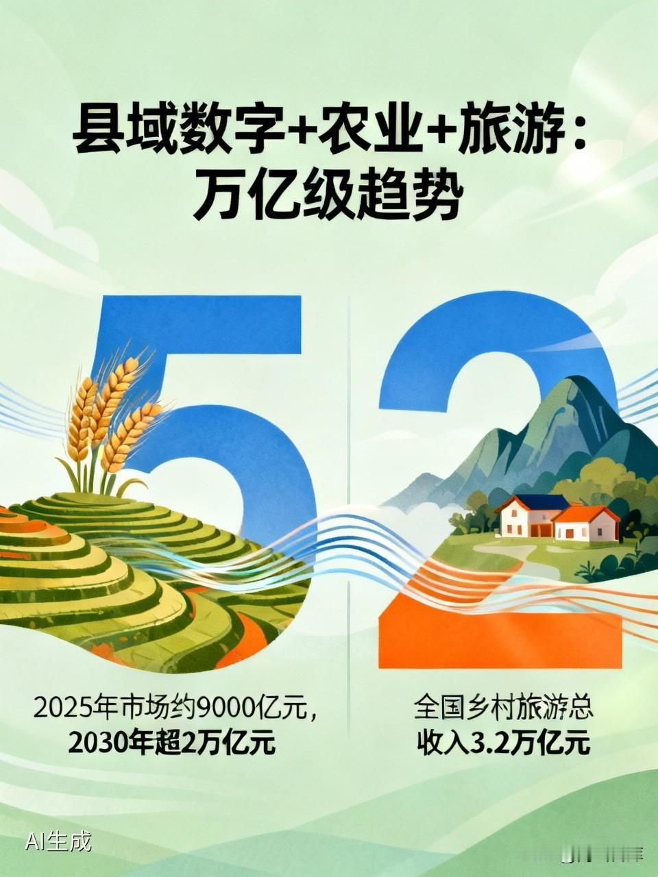 县域“数字+农业+旅游”是万亿级赛道，2025年市场约9000亿元，2030年将