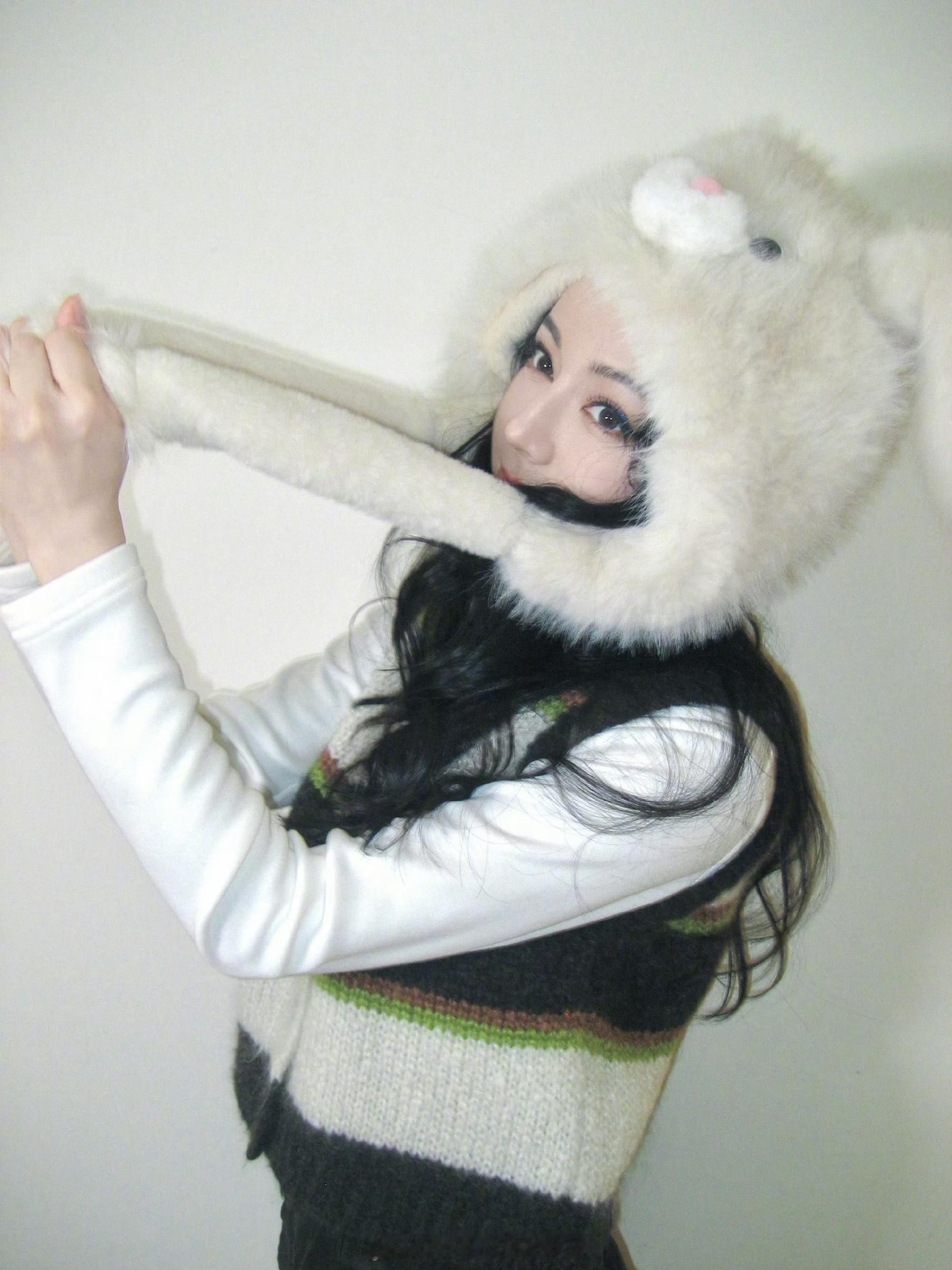 迪丽热巴毛茸茸兔耳又被热巴可爱到了，好美好漂亮