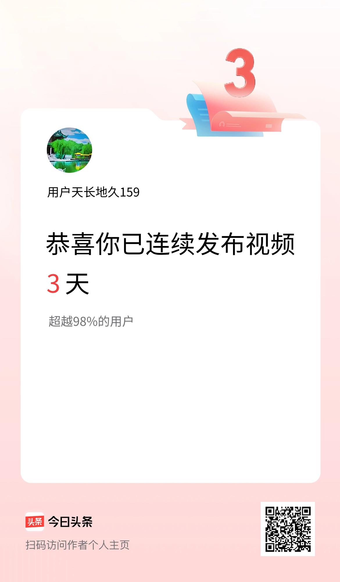 我在头条连续视频投稿3天