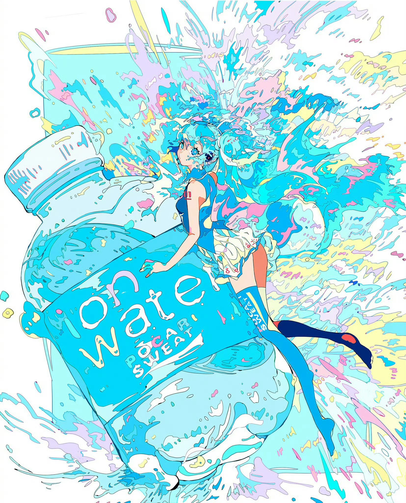 初音未来动漫点评团 这张初音离子水真的太好看了.绘：3°C 