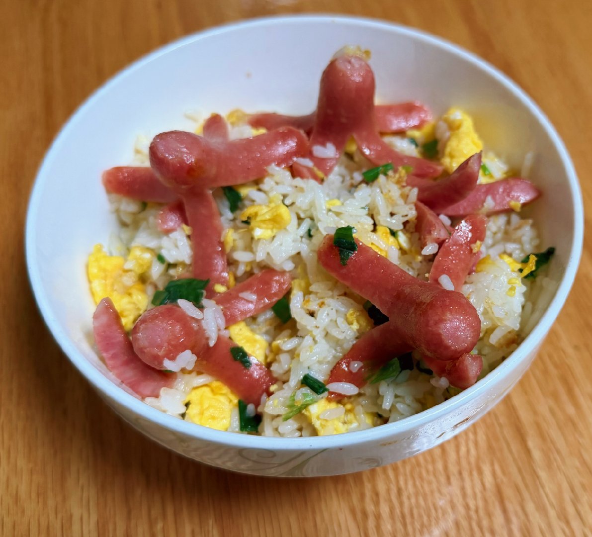 脆皮🐙肠蛋炒饭 