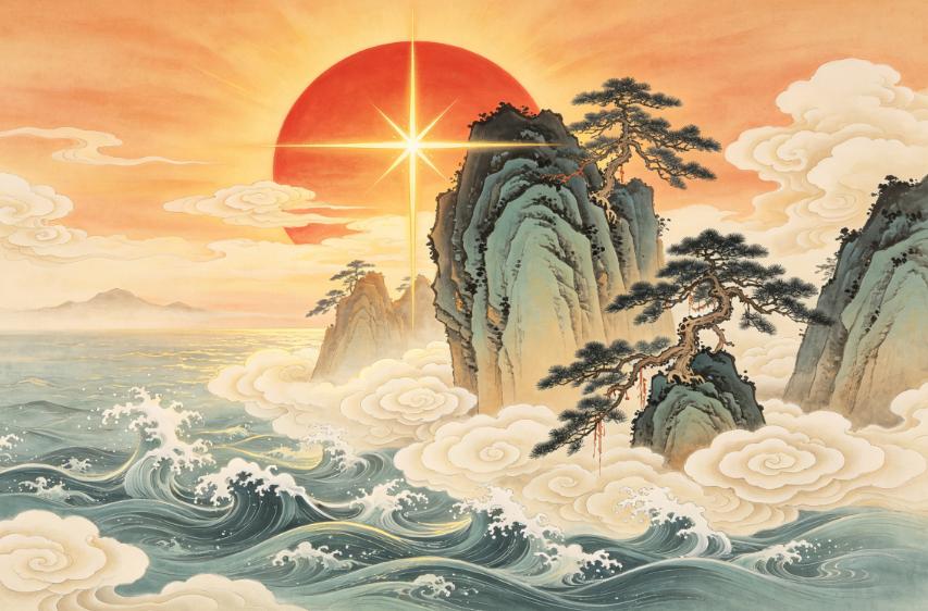 品读《山海经》574——《大荒东经》 明星山
原文：
大荒中有山，名曰明星，日月