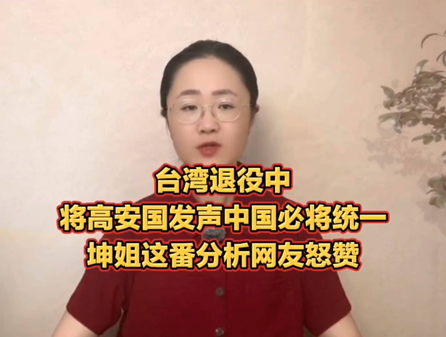 台湾退役中将高安国发声华夏必将统一，坤姐这番分析获网友怒赞