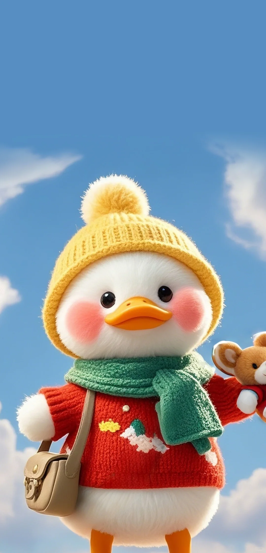 壁纸原创｜圣诞🎄可爱鸭手机壳图案🉑授