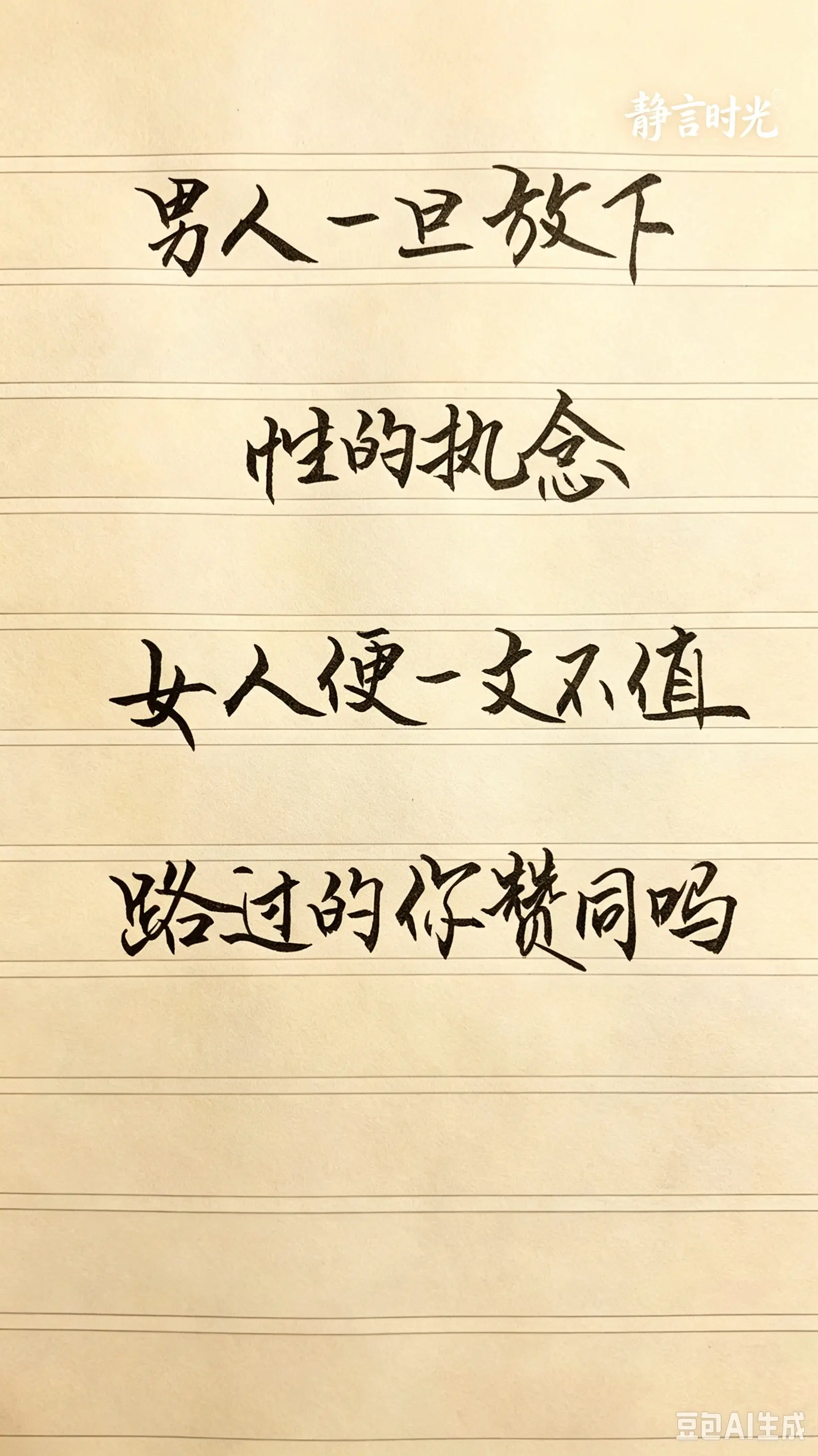男人一旦放下