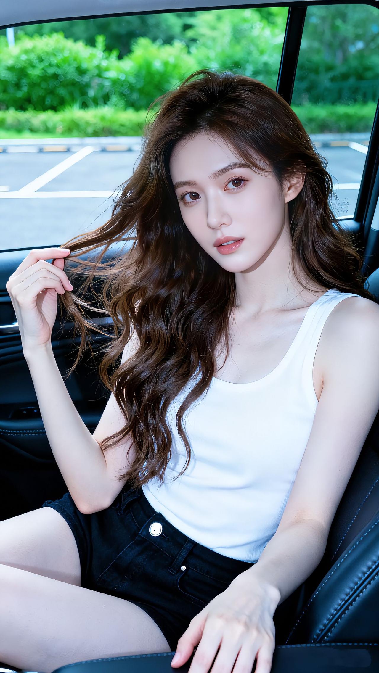 夏日清新穿搭，白色背心+黑色短裤，轻松自在！🌞👗👗如何搭配裤袜才好看 分享