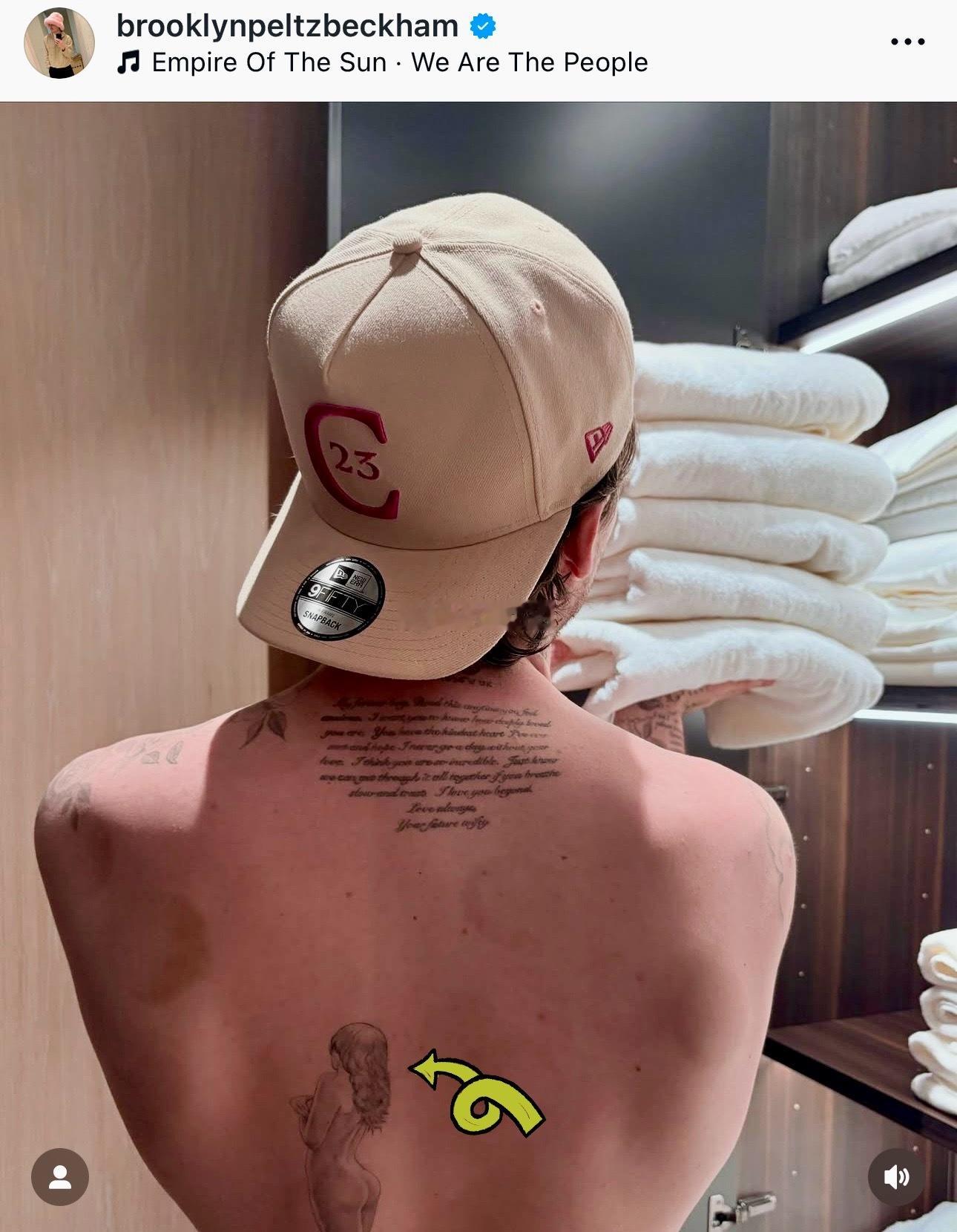 大布晒的新照片里露出了新纹身👇疑似Nicola的裸体背影‼️（他脖子上纹的是N